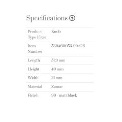 Furnipart Kulp Zeppelin 053mm Siyah