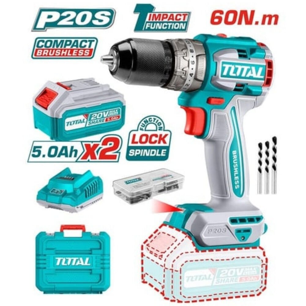 Total Şarjlı Matkap Darbeli 5Ah (206028)