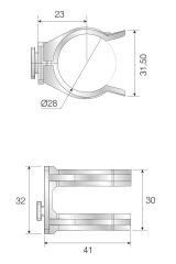 Mesan Baza Klipsi Alüminyum Çiftli Beyaz (Yeni)