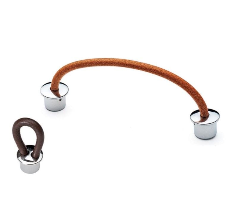 Kulp Düğme İpli Deri Krom-Taba