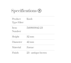 Furnipart Kulp Bell 042mm Antik Brown