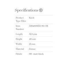 Furnipart Kulp Zeppelin 053mm Siyah