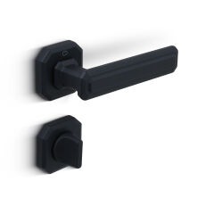 Çebi Kıng Kapı Kolu Mat Siyah Kare Rozetli Wc