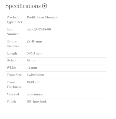 Furnipart Kulp L Shadow 395.5mm İnox