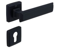 Çebi Rome Kapı Kolu Mat Siyah Kare Rozetli Oda