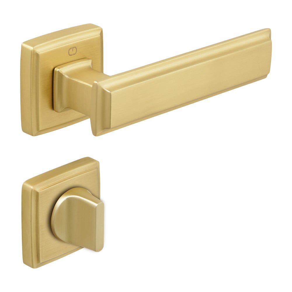 Çebi Rome Kapı Kolu Fırçalı Sarı Kare Rozetli Wc