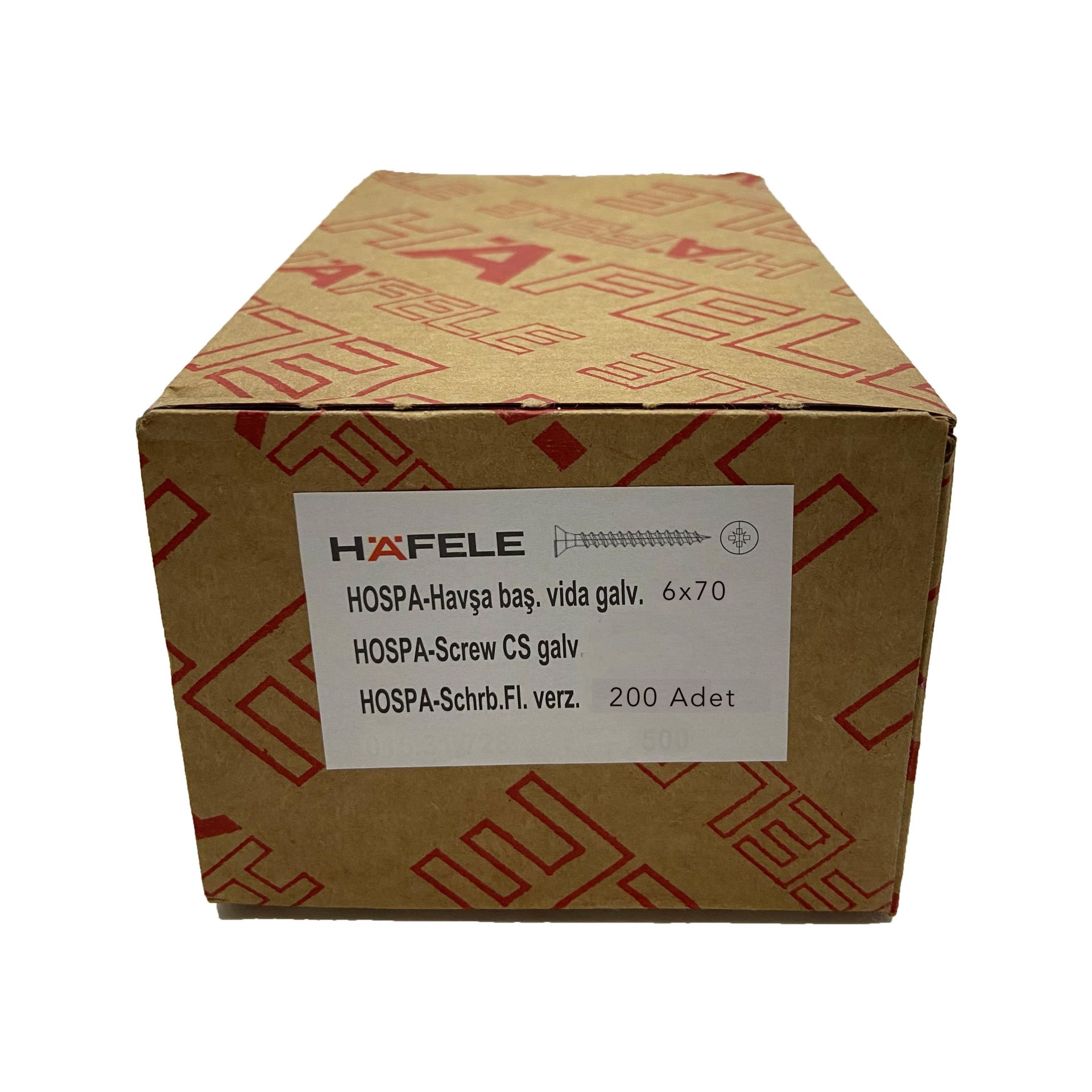 Hafele Sunta Vidası  6.0x70  (1Paket 200   Ad)