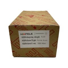 Hafele Sunta Vidası  5.0x30  (1Paket 500   Ad) Parlak Krom