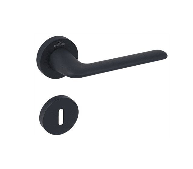 Çebi Vera Kapı Kolu Siyah Yuvarlak Rozetli Wc