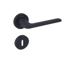 Çebi Vera Kapı Kolu Siyah Yuvarlak Rozetli Wc