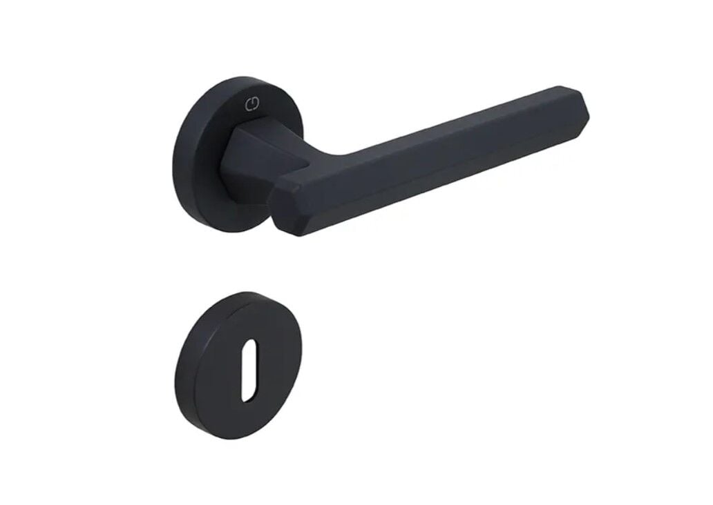 Çebi Thor Kapı Kolu Siyah Yuvarlak Rozetli Oda