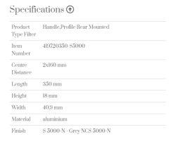 Furnipart Kulp Edge Straight 350mm Grey