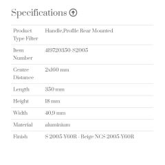 Furnipart Kulp Edge Straight 350mm Bej