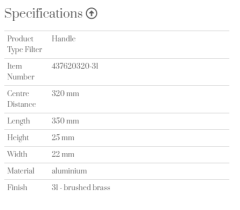 Furnipart Kulp Statıon 320mm Fırçalı Pirinç