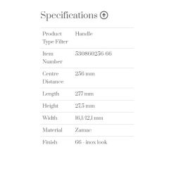 Furnipart Kulp Car 256mm İnox