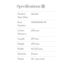 Furnipart Kulp Car 256mm İnox