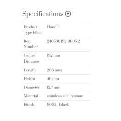 Furnipart Kulp Regular 192mm 2 Mat Siyah (m)