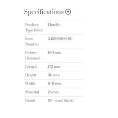 Furnipart Kulp Compact 160mm Siyah