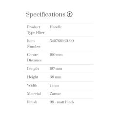 Furnipart Kulp U-Turn 160mm Siyah