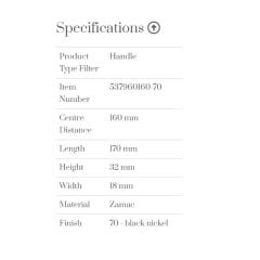 Furnipart Kulp Fold 160mm P.Nikel Siyah (m)