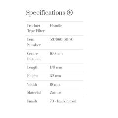 Furnipart Kulp Fold 160mm P.Nikel Siyah (m)