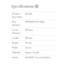 Furnipart Kulp New Frame 160mm İnox-Siyah