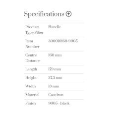 Furnipart Kulp Provence 160mm Mat Siyah