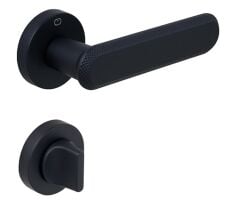 Çebi Nola Kapı Kolu Yuvarla Rozetli Wc Mat Siyah