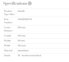 Furnipart Kulp Fall 128mm Fırçalı Siyah (sp)