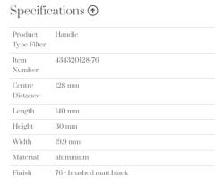 Furnipart Kulp Fall 128mm Fırçalı Siyah