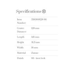 Furnipart Kulp Mercury 128mm İnox