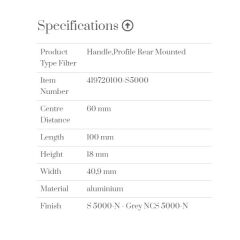 Furnipart Kulp Edge Straight 100mm Grey