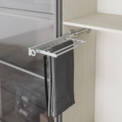 Starax Raylı Alüminyum Pantolon Askılı Kemerlik Sol Gri