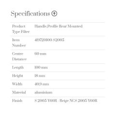 Furnipart Kulp Edge Straight 100mm Bej