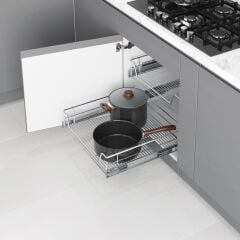 Starax Çekmece Sepeti Bağımsız Tls.Raylı 60'Lık Modül Krom