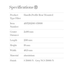 Furnipart Kulp Edge Straight 200mm Grey