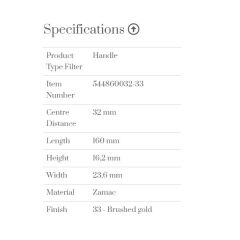 Furnipart Kulp Hammer 032mm Fırçalı Altın