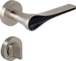 Çebi Aria Kapı Kolu Satine-Siyah Yuvarlak Rozetli Wc (Ük-7)