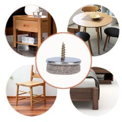 Sandalye Keçesi Plastik  Taban 20mm Vidalı Kahve