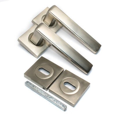 Kapı Kolu Şile Zamak Kare Rozetli Oda Krom-Saten bs