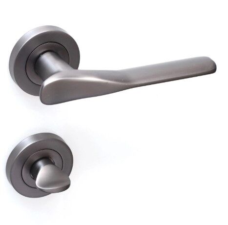 Kapı Kolu Royal Yuvarlak Rozetli Wc Füme