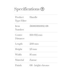 Furnipart Kulp Ele 160-192mm Krom