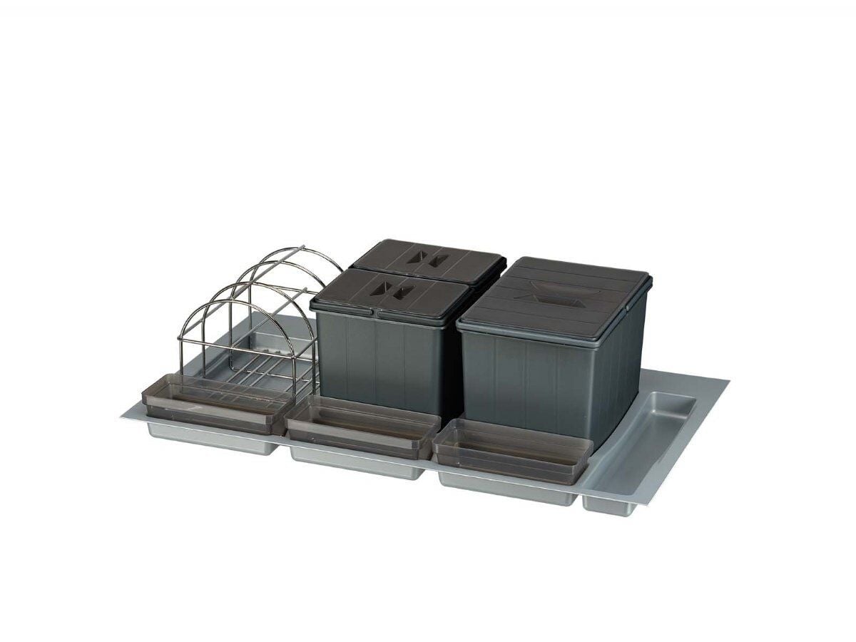 Çöp Kovası Çek. İçi Taşıyıcı Ünite Manuel 900mm 12+12Lt Antrasit