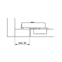 Hafele Ms 90° Sabit Kapak Menteşesi Düz+(Taban Kd:312.10.550)