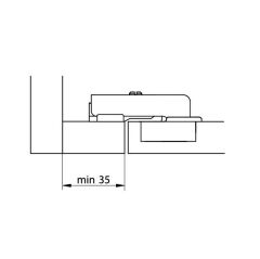 Hafele Ms 90° Sabit Kapak Menteşesi Düz+(Taban Kd:312.10.550)