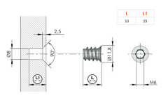 Ferramenta Zamak Dübel M6x8x13