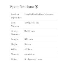 Furnipart Kulp Edge Straight 350mm F.Altın