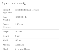 Furnipart Kulp Edge Straight 200mm Fırçalı Altın