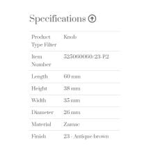 Furnipart Kulp Oval Sımple 060mm Antik Brown (d)