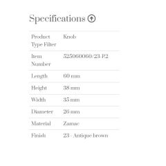 Furnipart Kulp Oval Sımple 060mm Antik Brown (d)